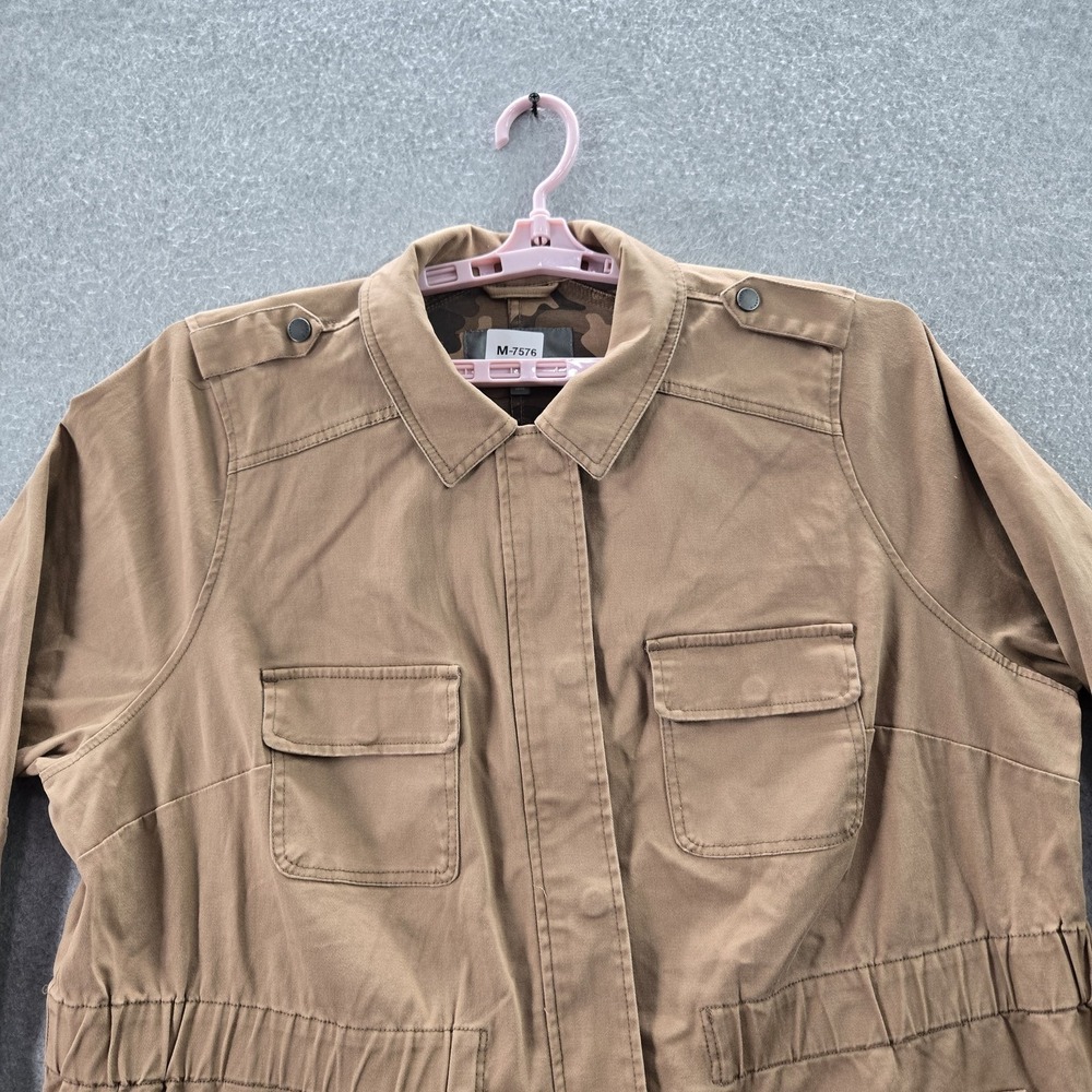 Torrid‎ Women Jacket 3 Tan Twill Utility Button Long Sleeve - Picture 4 of 9